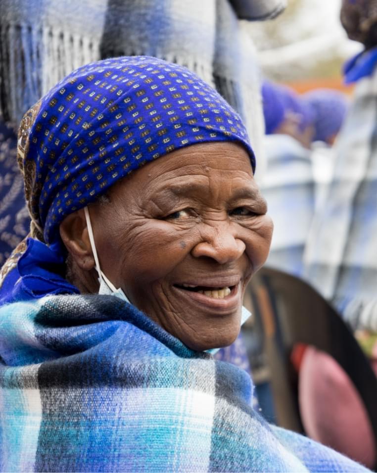 Woman looking back and smiling