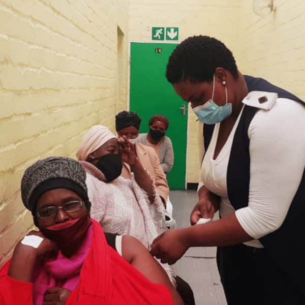 COVID-19 vaccine clinic in South Africa (Umtha Welanga)