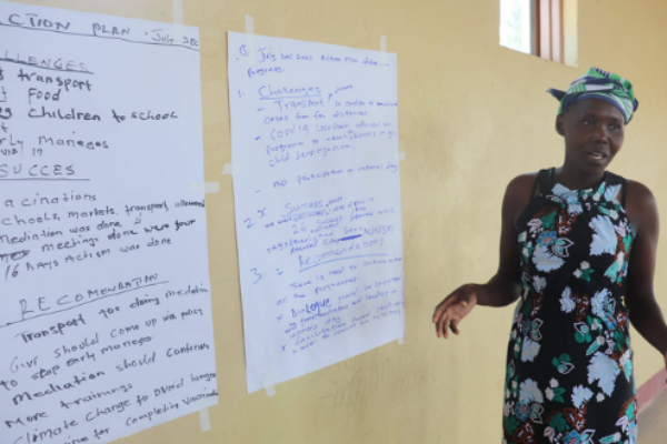 A woman peacebuilding presents a list of challenges and successes.
