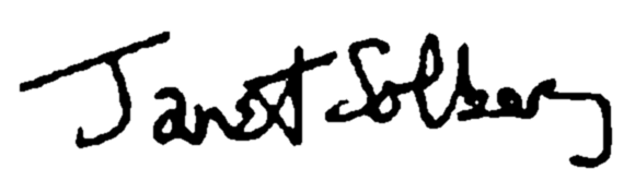 Janet Solberg signature