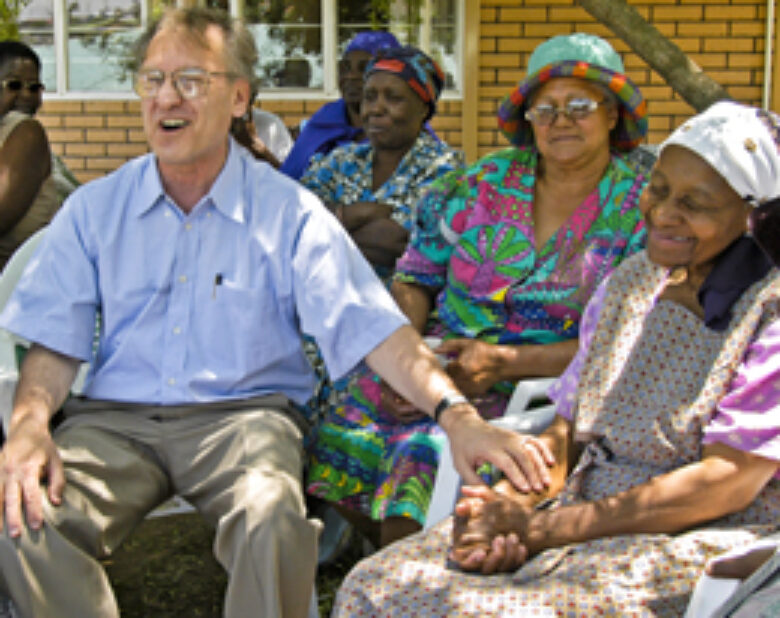 Stephen Lewis meeting with grandmothers